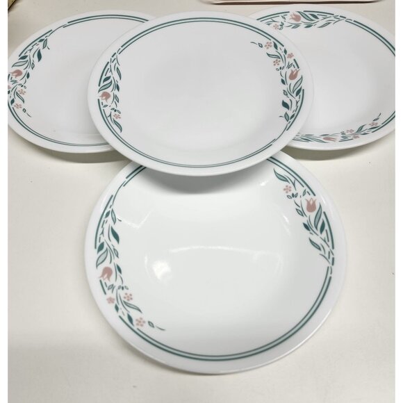 Corelle Other - 4- Corelle Rosemarie 6.75" Salad Lunch Plates Floral Rose Pattern